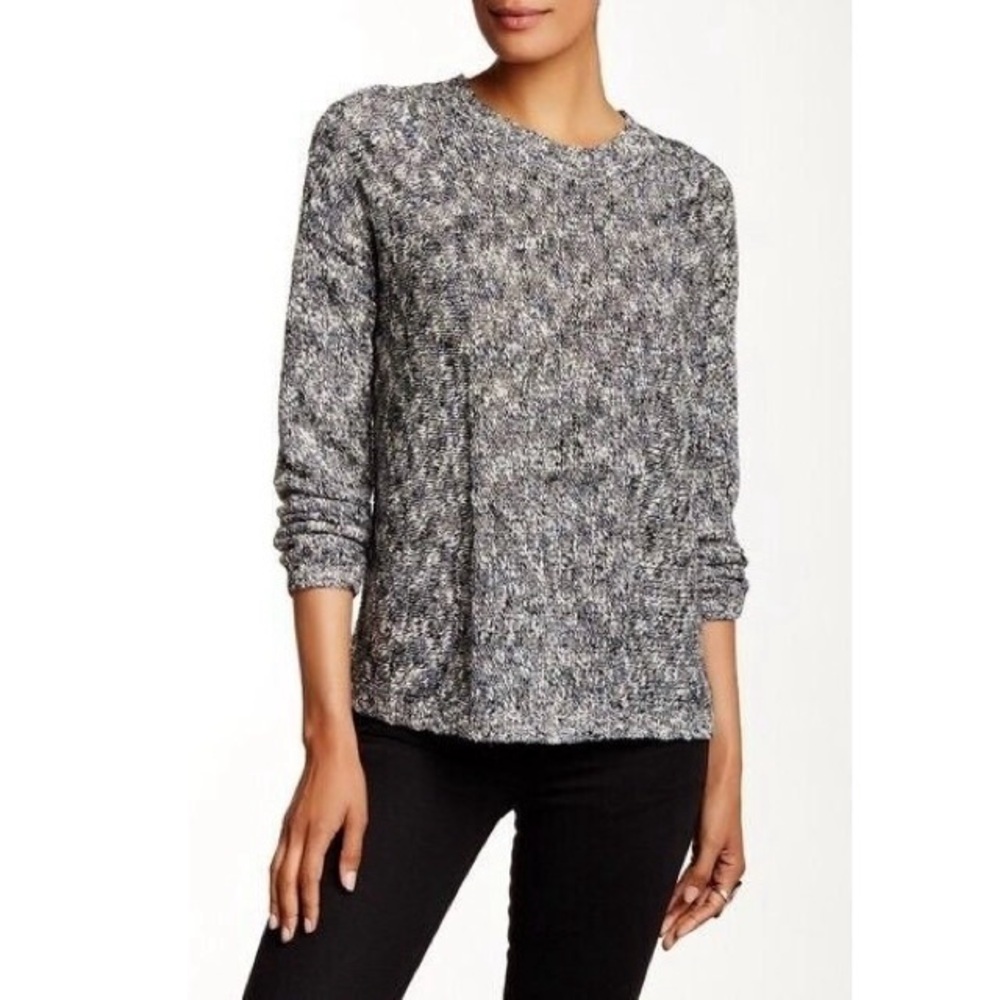 VINCE Marled Drop Shoulder Crewneck Linen & Cotton-Blend Sweater - XS
